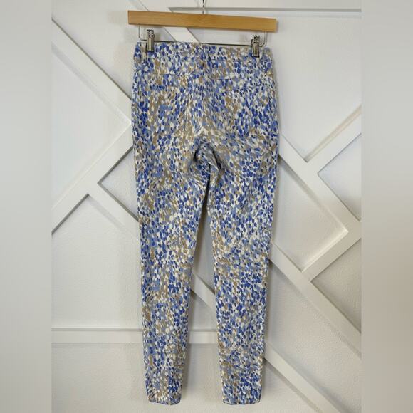 J. McLaughlin Watercolor Print Slim Fit Mid Rise Jeans Size 0 - Picture 5 of 10